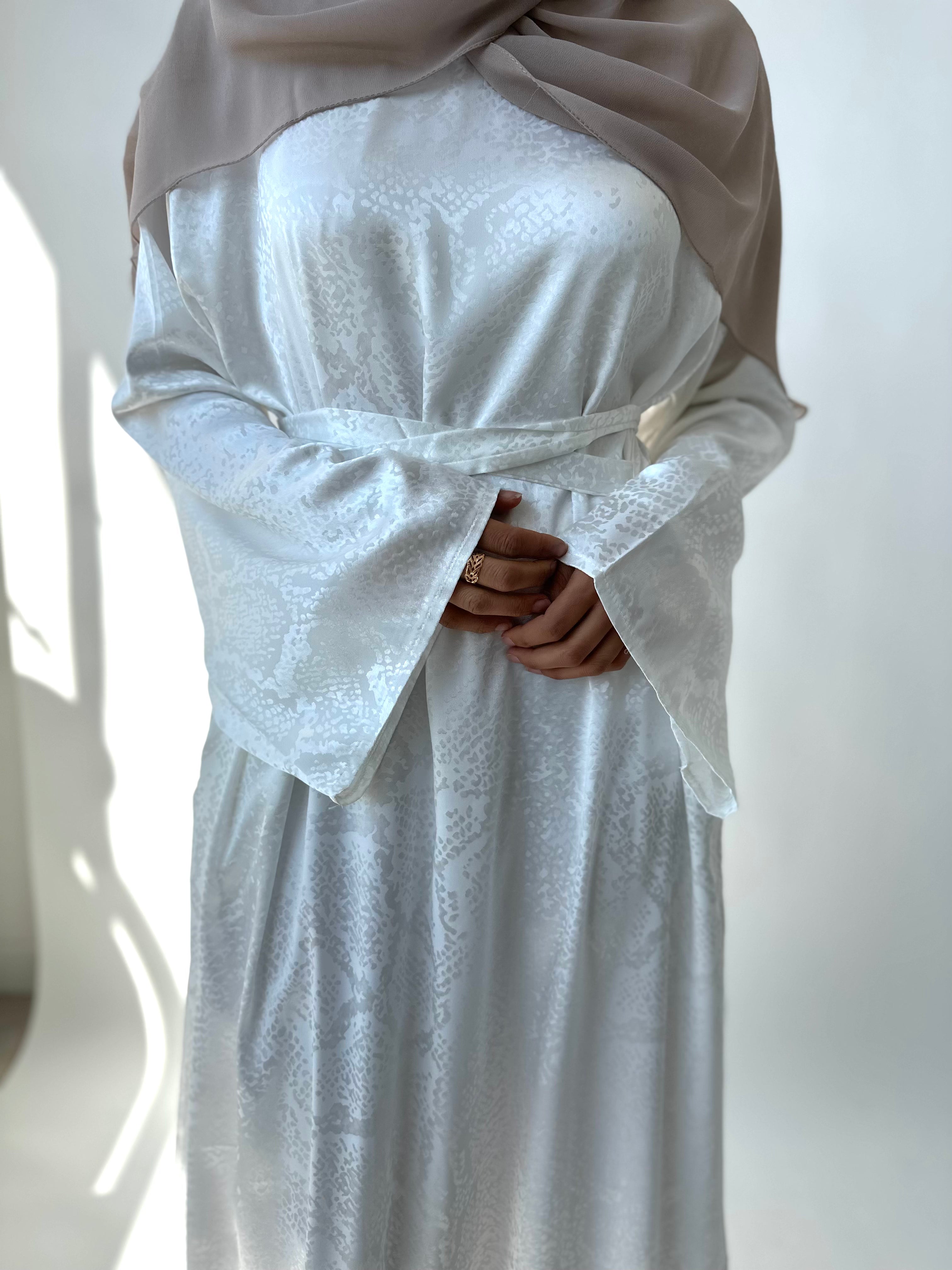 kimono satin dress Draped and Kimono Sleeve Viscose Satin Long Dress John Paul Ataker