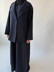 Single breasted oversized suit blazer: Navy