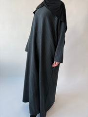 Dark green pinstriped Abayah