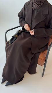 Single breasted oversized suit blazer: Brown