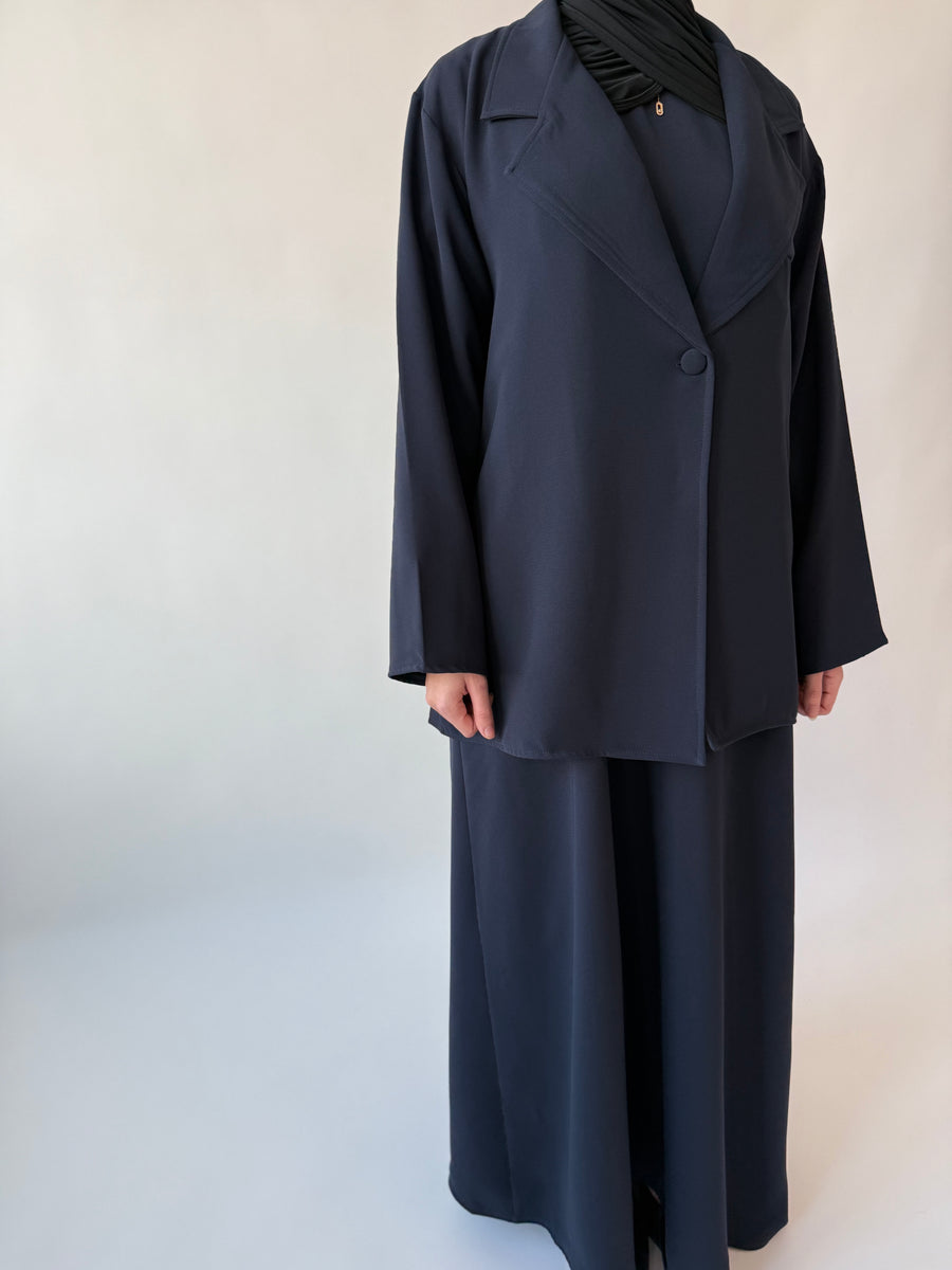 Single breasted oversized suit blazer: Navy