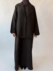 Single breasted oversized suit blazer: Brown