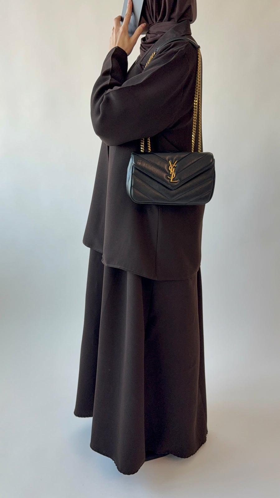 Single breasted oversized suit blazer: Brown