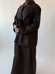 Single breasted oversized suit blazer: Brown