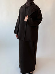 Single breasted oversized suit blazer: Brown