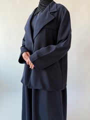 Single breasted oversized suit blazer: Navy