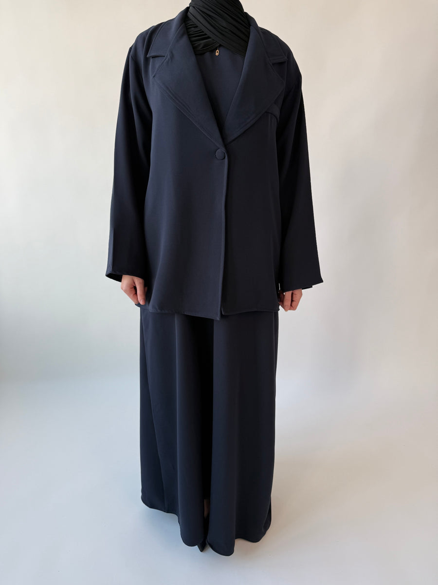 Single breasted oversized suit blazer: Navy