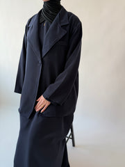 Single breasted oversized suit blazer: Navy