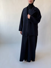 Single breasted oversized suit blazer: Navy