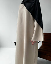 Tan closed abaya