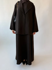 Single breasted oversized suit blazer: Brown