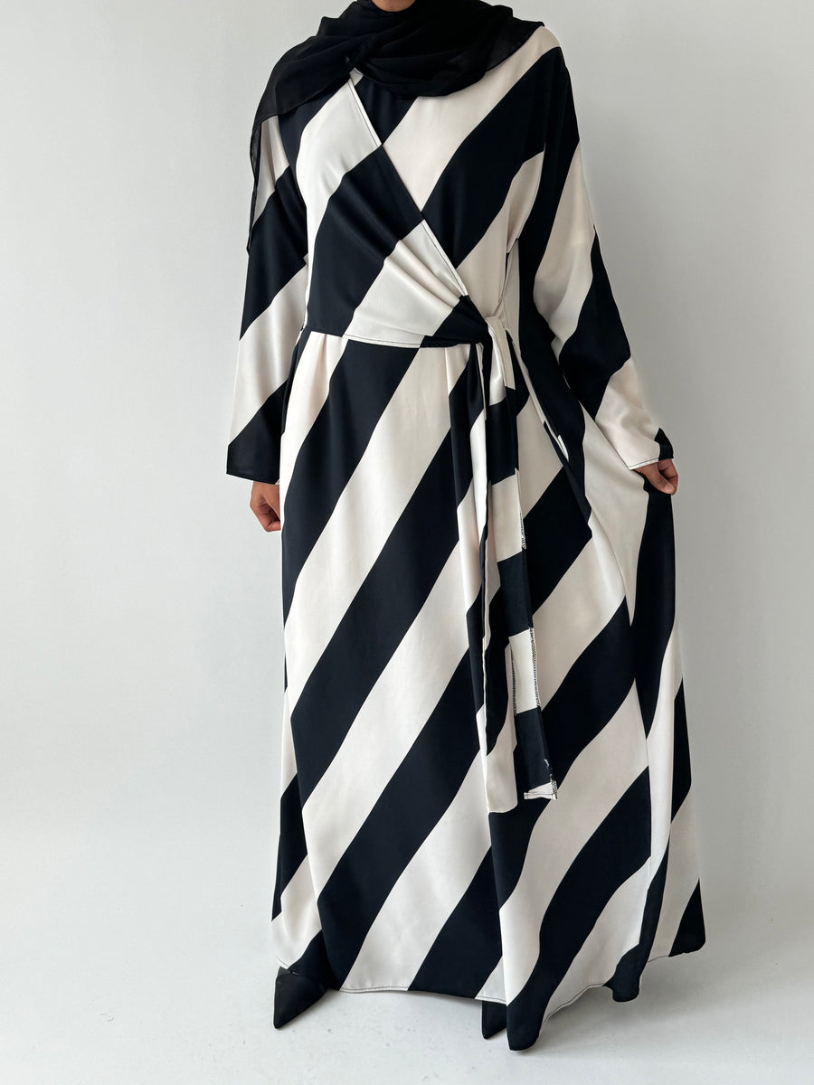 Striped Asymmetrical flowy knot dress