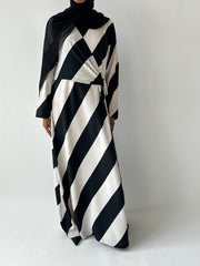 Striped Asymmetrical flowy knot dress