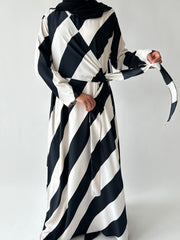 Striped Asymmetrical flowy knot dress