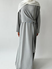 Grey Asymmetrical flowy knot dress