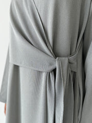 Grey Asymmetrical flowy knot dress