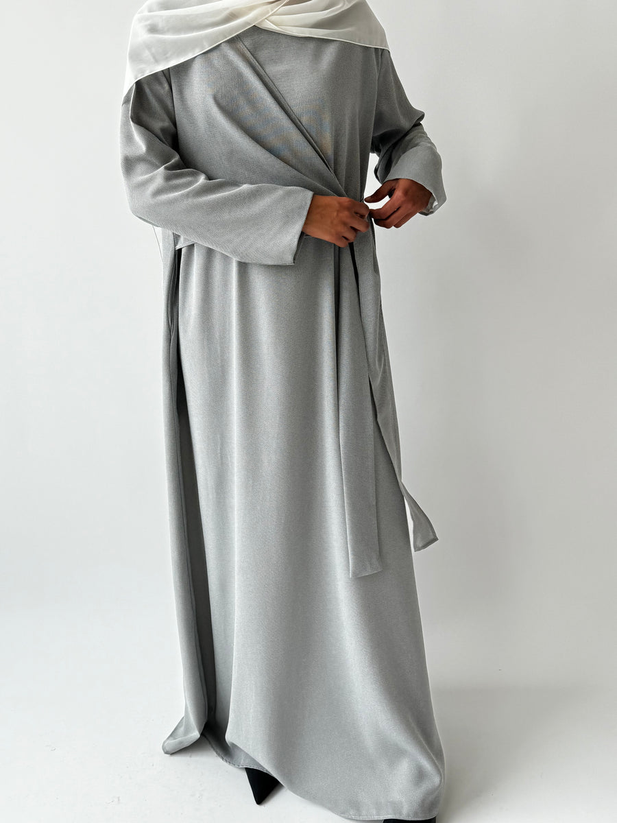 Grey Asymmetrical flowy knot dress