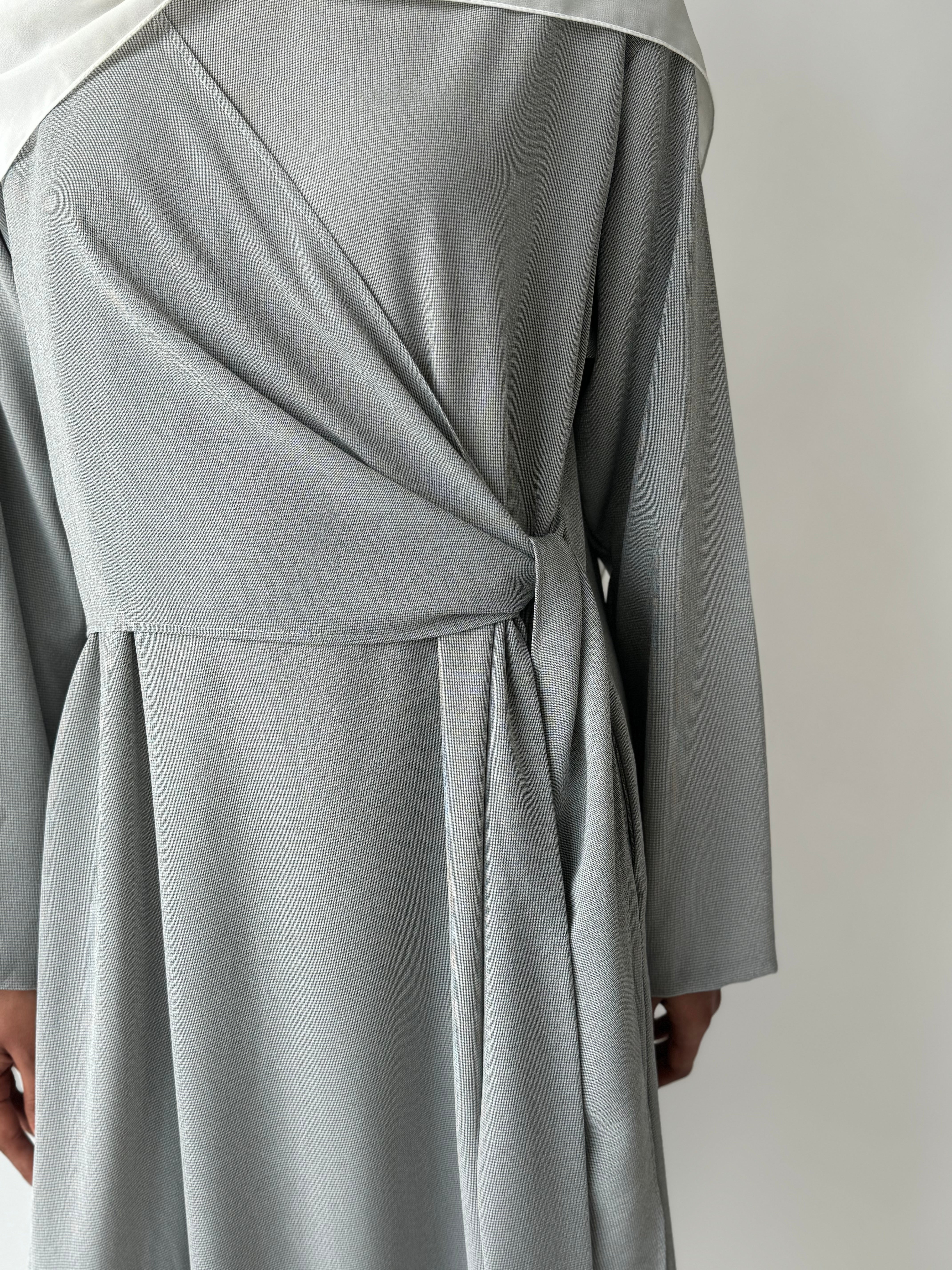 Grey Asymmetrical flowy knot dress