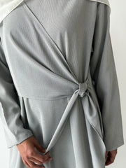 Grey Asymmetrical flowy knot dress