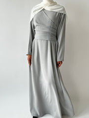 Grey Asymmetrical flowy knot dress