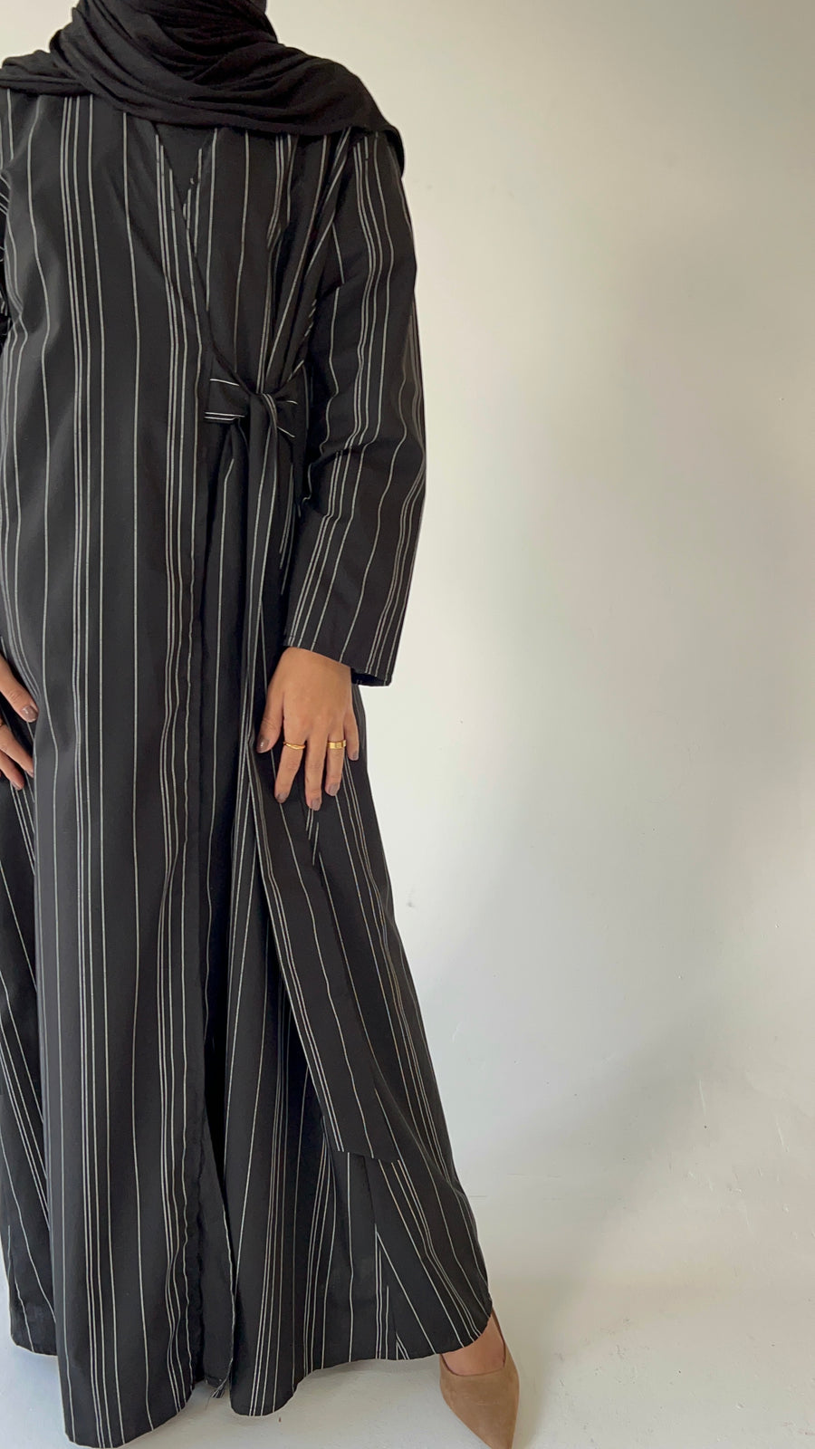 Black striped Cotton Wrap