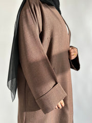 Dark copper coat abayah