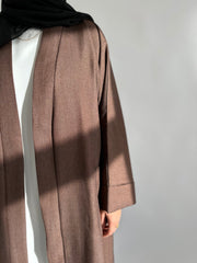 Dark copper coat abayah