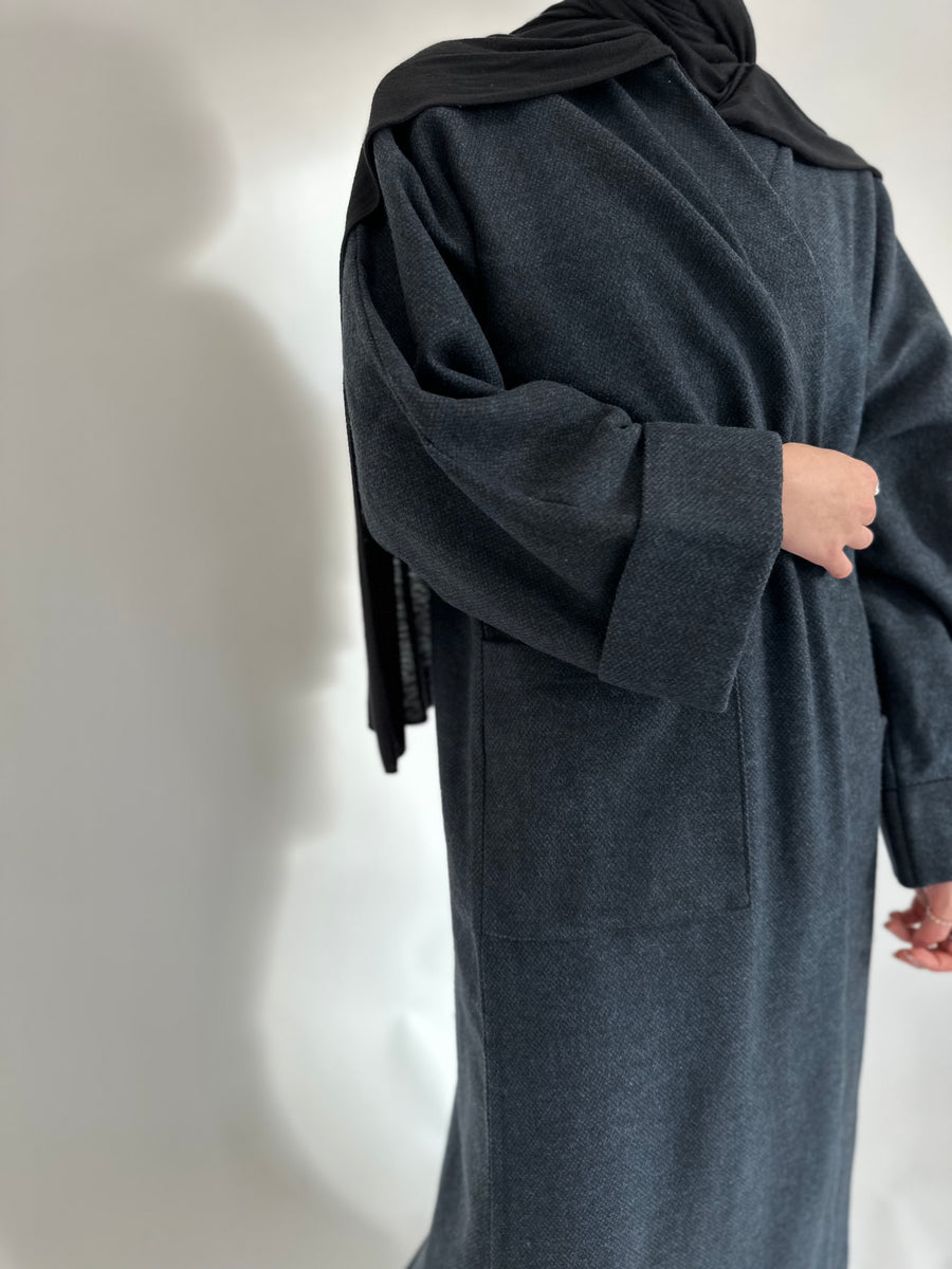 Navy Wool coat abayah