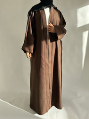 Dark copper coat abayah