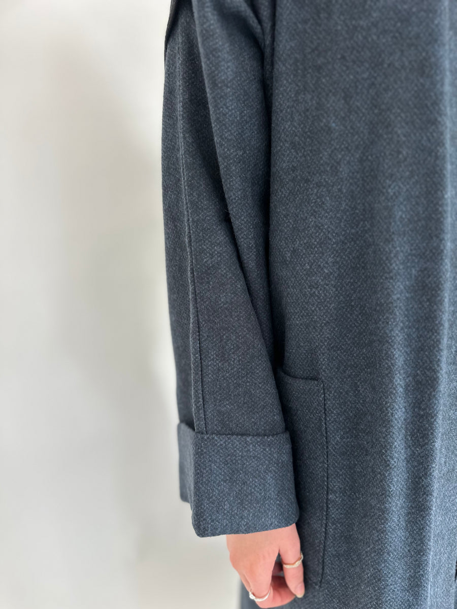 Navy Wool coat abayah